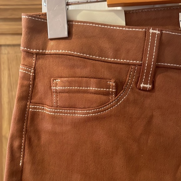 L’AGENCE marguerite topstitch detail coated skinny jeans Java/natural high rise - Picture 10 of 11